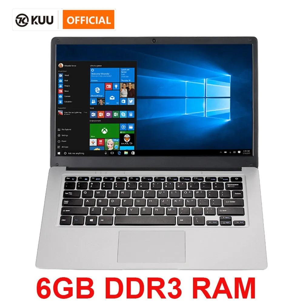 14.1 inch Student Laptop 6GB RAM 64GB 128G SSD Intel Celeron N3350 Computer with Bluetooth Camera for game netbook