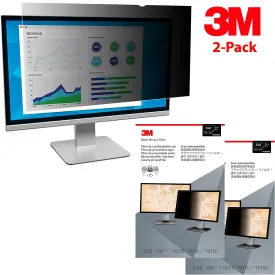 3M 2-Pack Privacy Filter for 24" Widescreen Monitor (16:10) (PF240W1B)