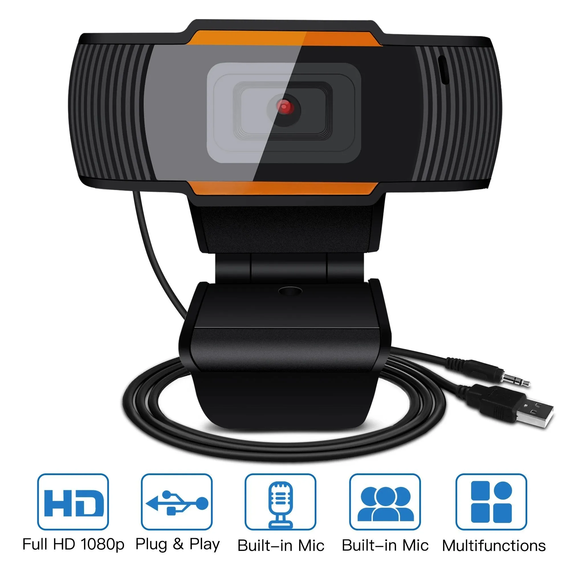 AGPTEK HD 1080P Auto Focusing Webcam with Microphone