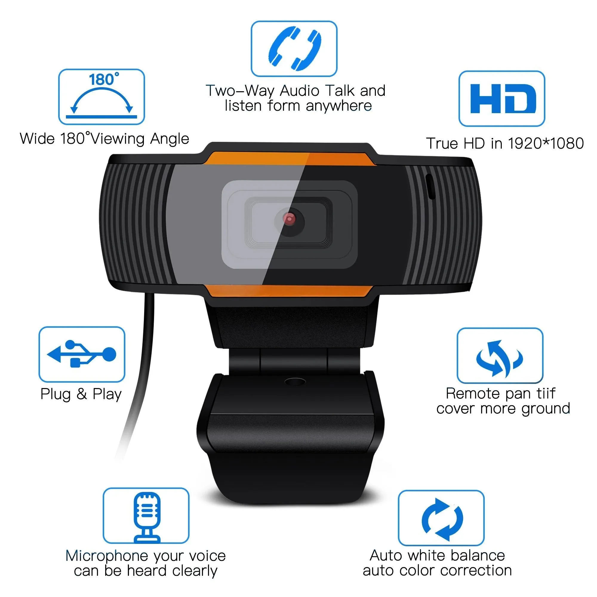 AGPTEK HD 1080P Auto Focusing Webcam with Microphone