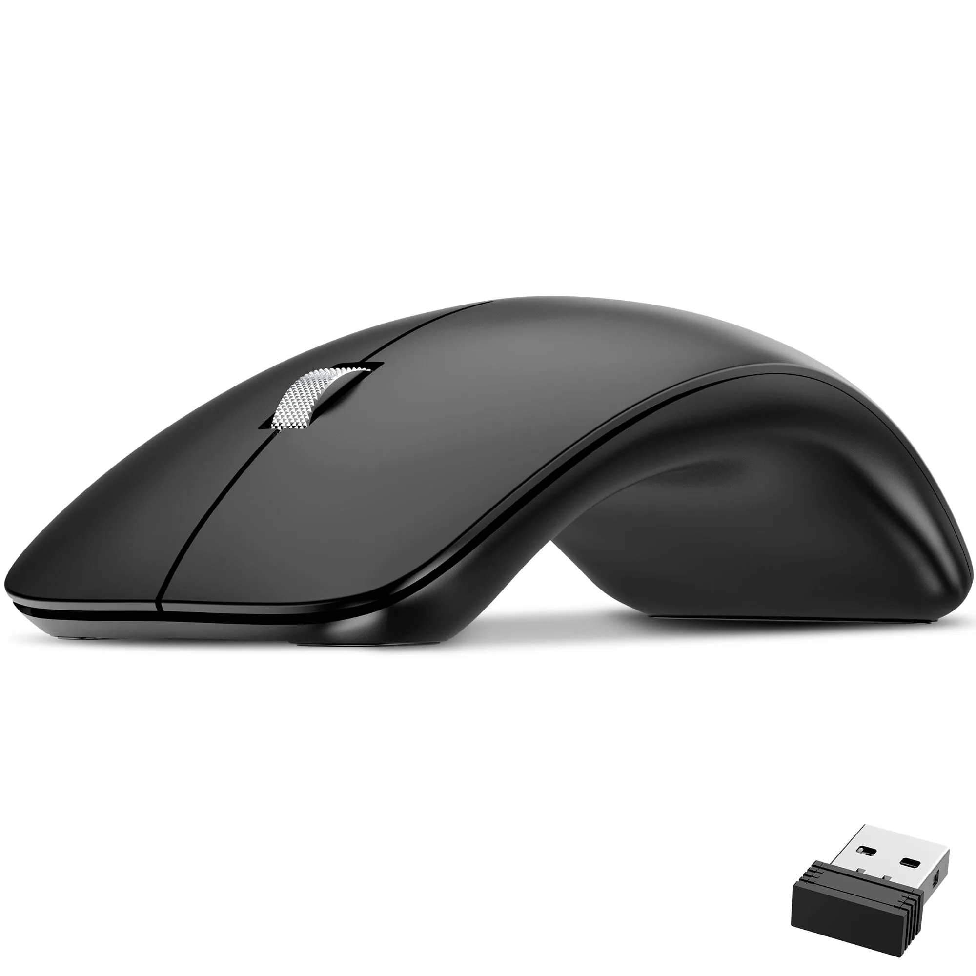 Delton S10 Curved Wireless Computer Mouse, USB Mouse, Battery Operated