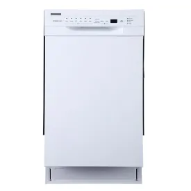 Edgestar BIDW1802WH 18" Wide 8 Place Setting Energy Star Certified Built-In Front Control Dishwasher in White