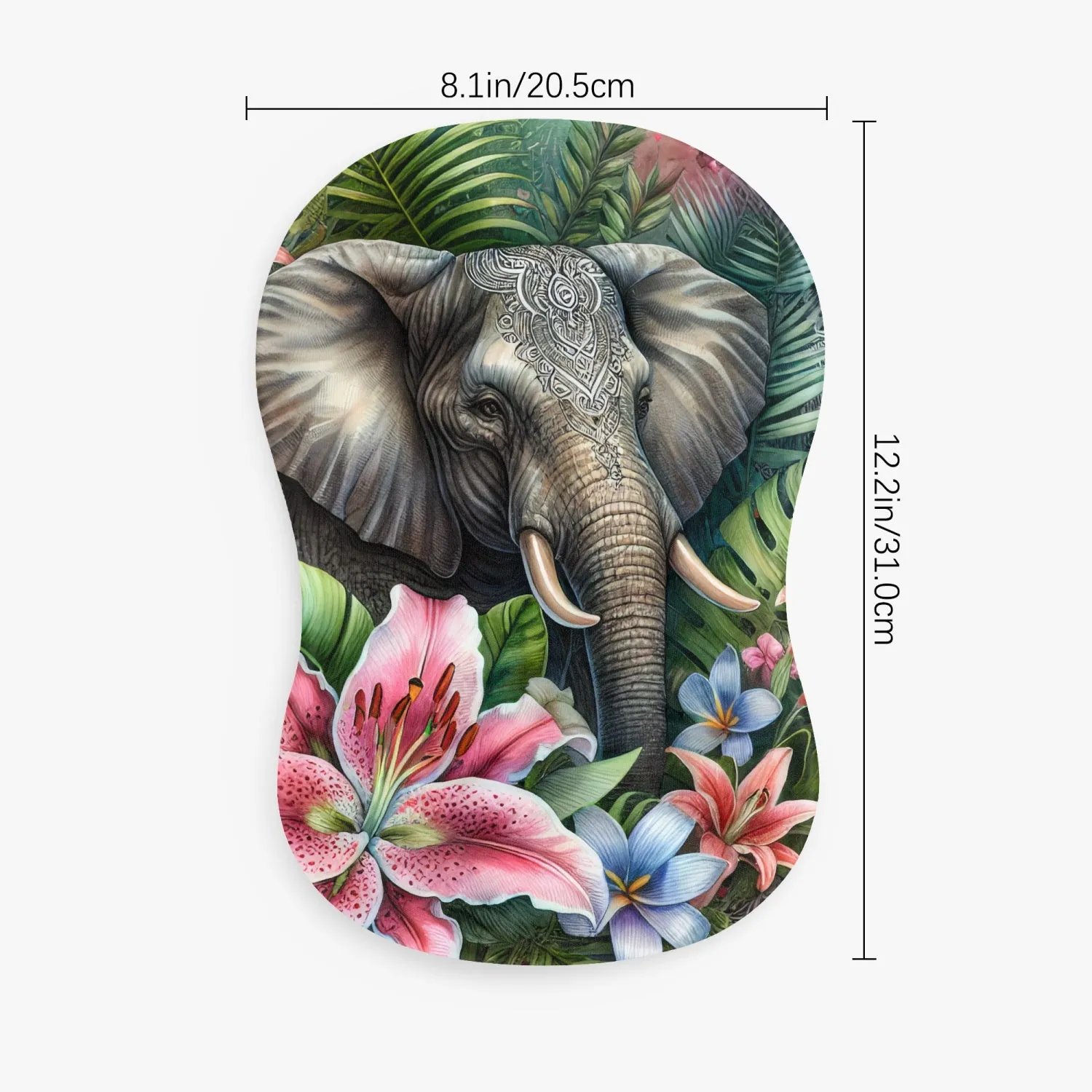 Elephant Jungle Mouse Pad with Wrist Rest