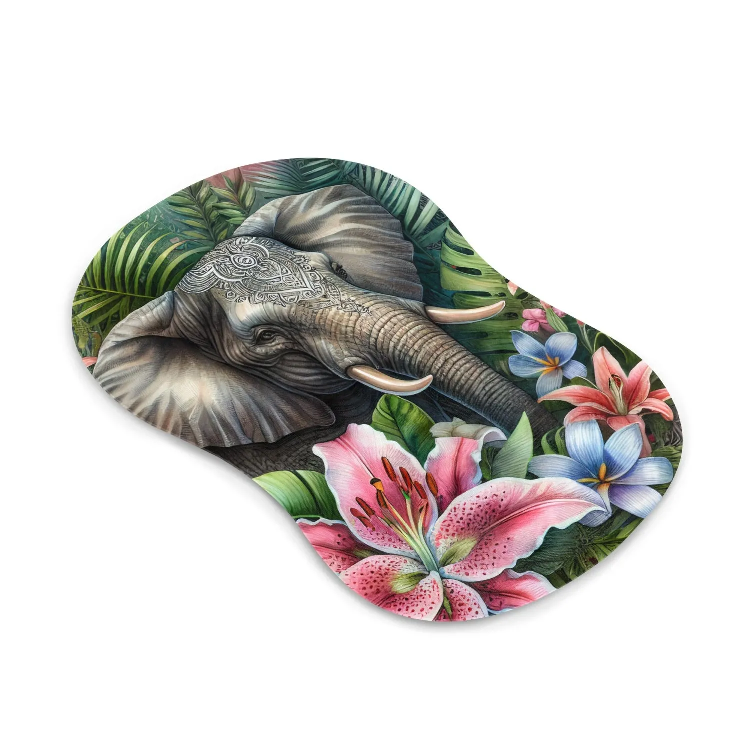 Elephant Jungle Mouse Pad with Wrist Rest