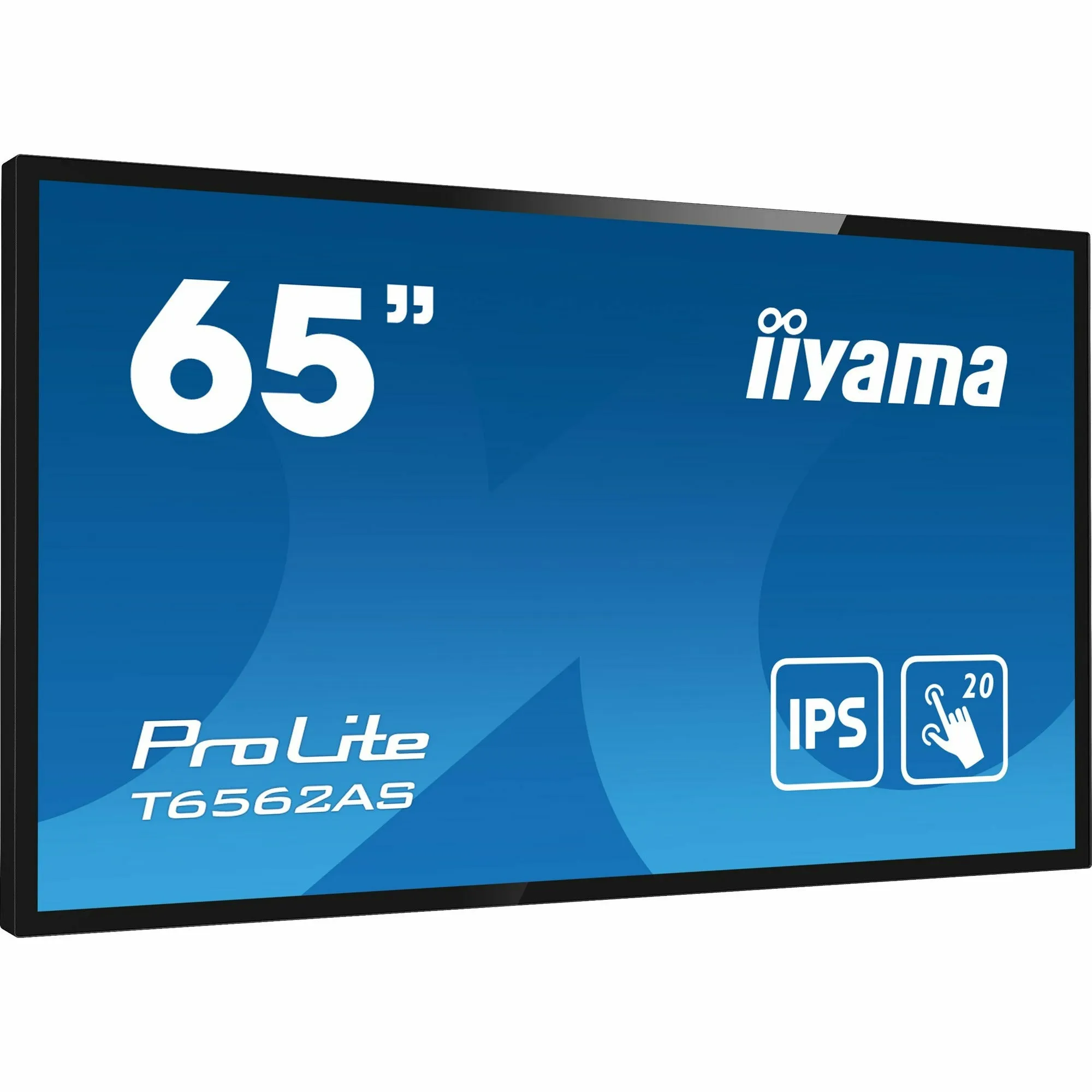 iiyama ProLite T6562AS-B1 65" VA 4K UHD Projective Capacitive 20pt Touchscreen with Palm Rejection Edge to Edge Glass Design