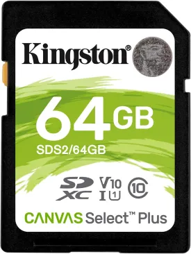 Kingston Canvas Select Plus - Flash Memory Card - 64 Gb - Video Class V10 / Uhs-I U1 / Class10 - Sdxc Uhs-I