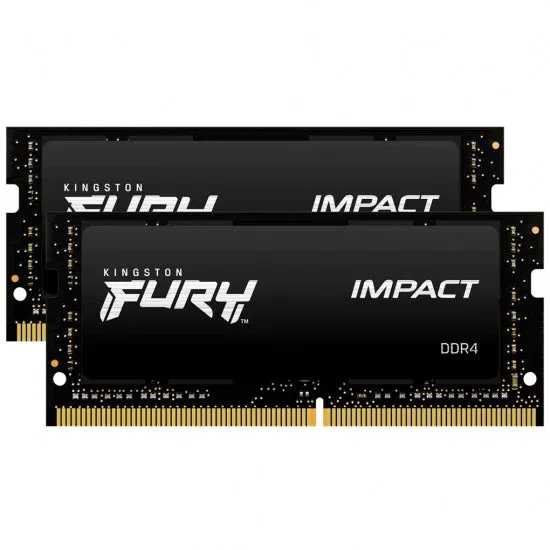 Kingston Fury Impact - Ddr4 - Kit - 32 Gb: 2 X 16 Gb - So-Dimm 260-Pin - 2666 Mhz / Pc4-21300 - Cl16 - 1.2 V - Unbuffere