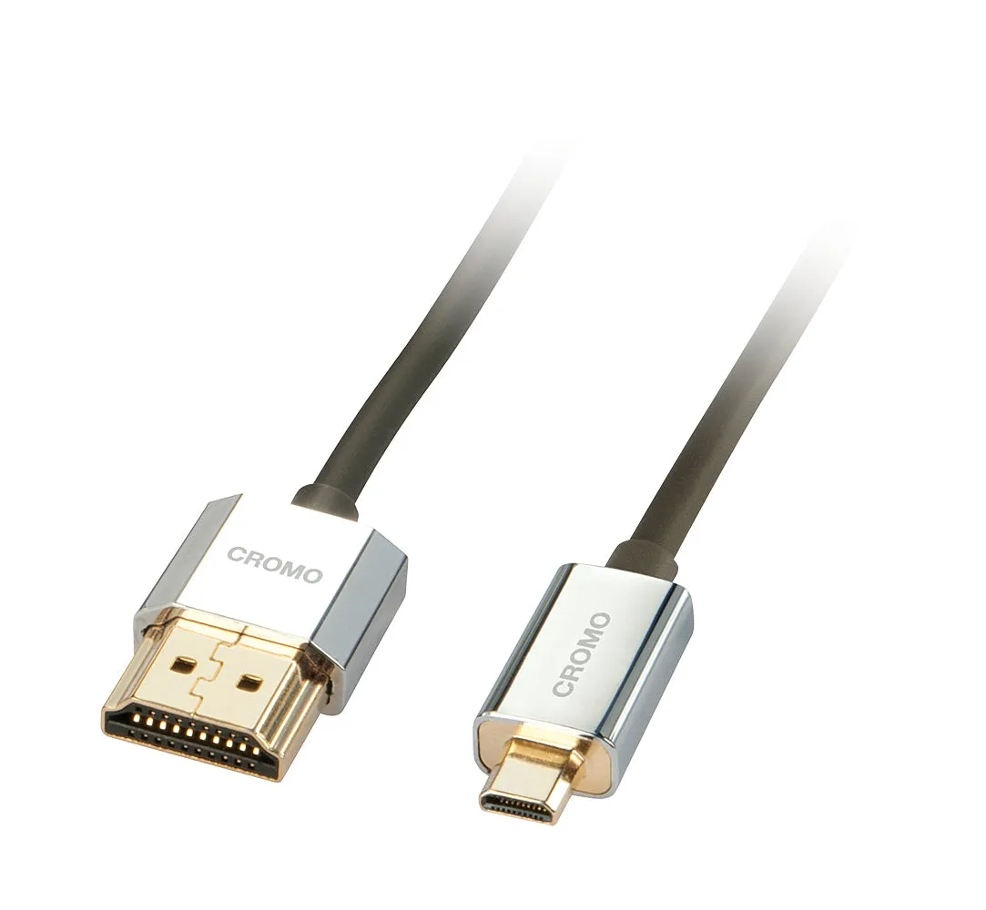 Lindy Cromo Slim High Speed Hdmi To Micro Hdmi Cable With Ethernet - Hdmi Cable With Ethernet - 1 M