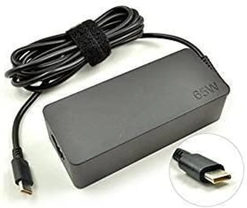 New Laptop Charger 65W Watt USB Type C(USB-C) AC Power Adapter for Lenovo Thinkpad Yoga Flex Miix