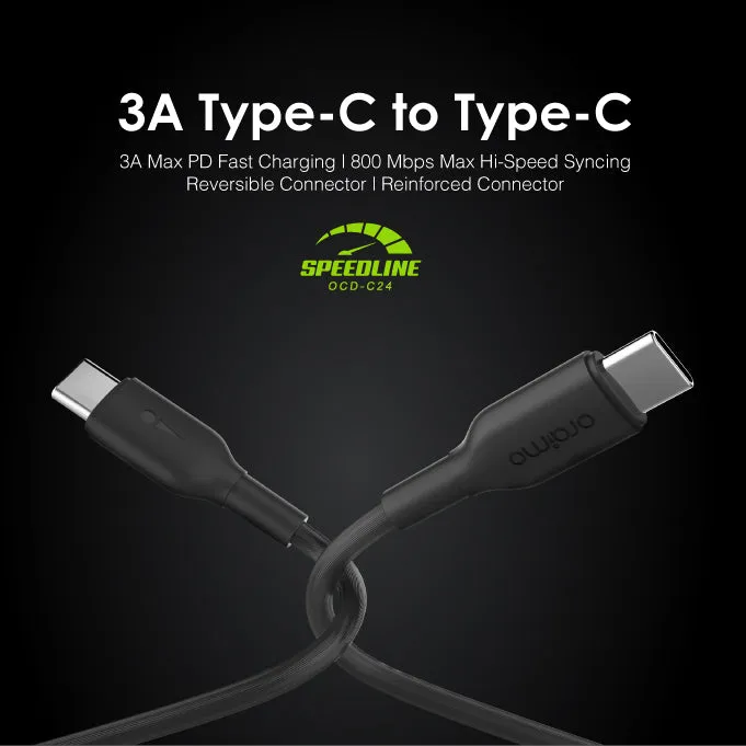 oraimo SpeedLine 3A Type-C to Type-C Data Cable