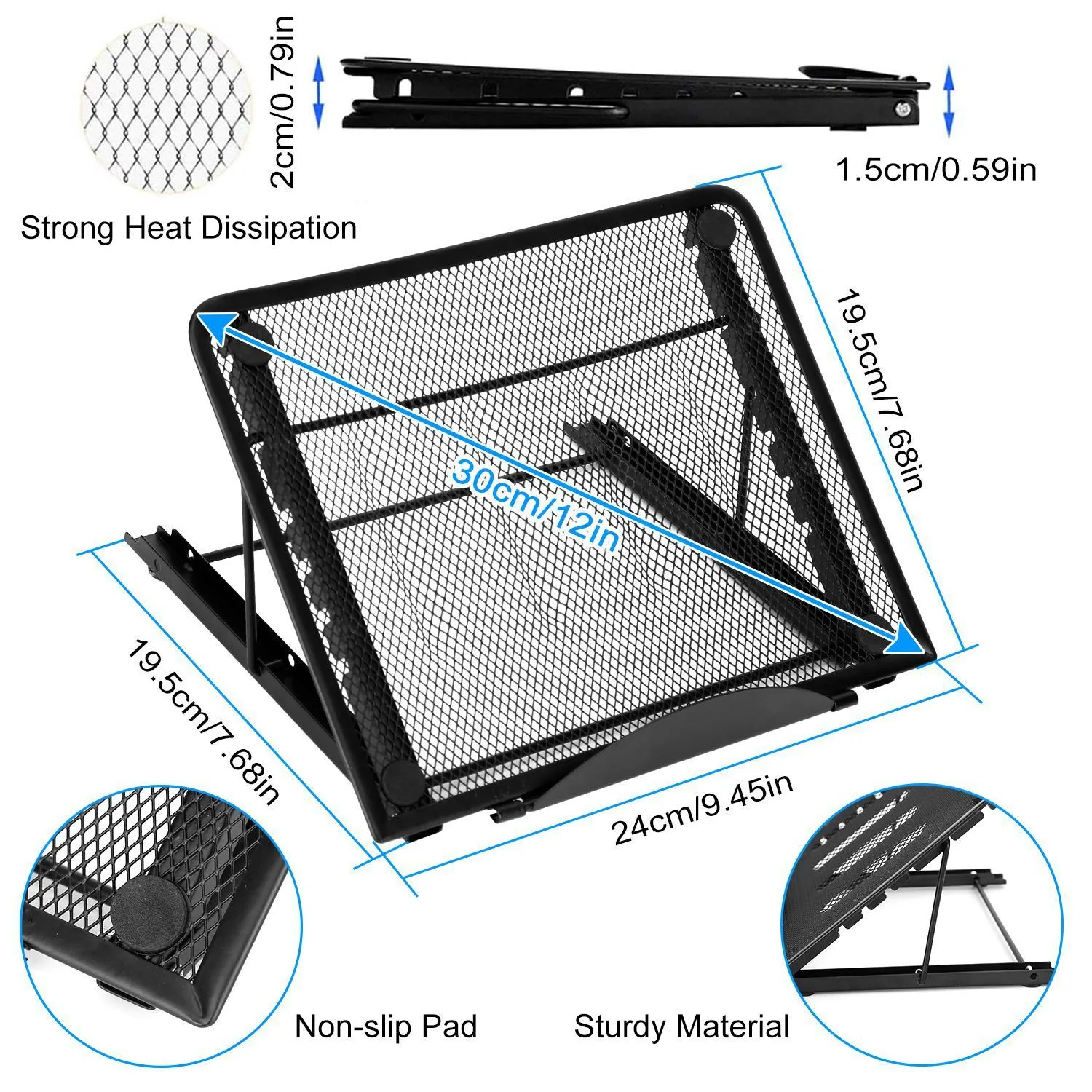 Portable Foldable Laptop Stand with Adjustable Angles