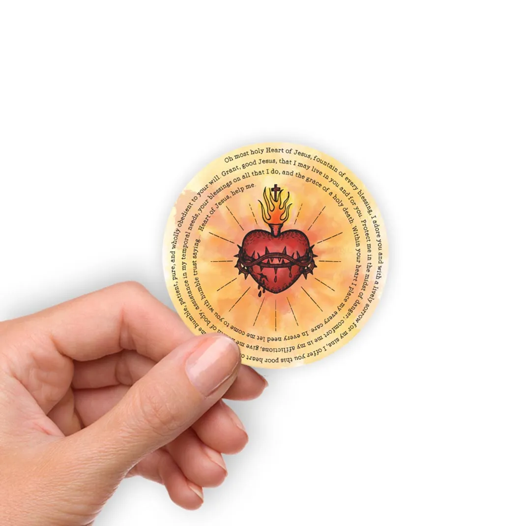 Sacred Heart of Jesus Catholic Vinyl Waterproof Sticker