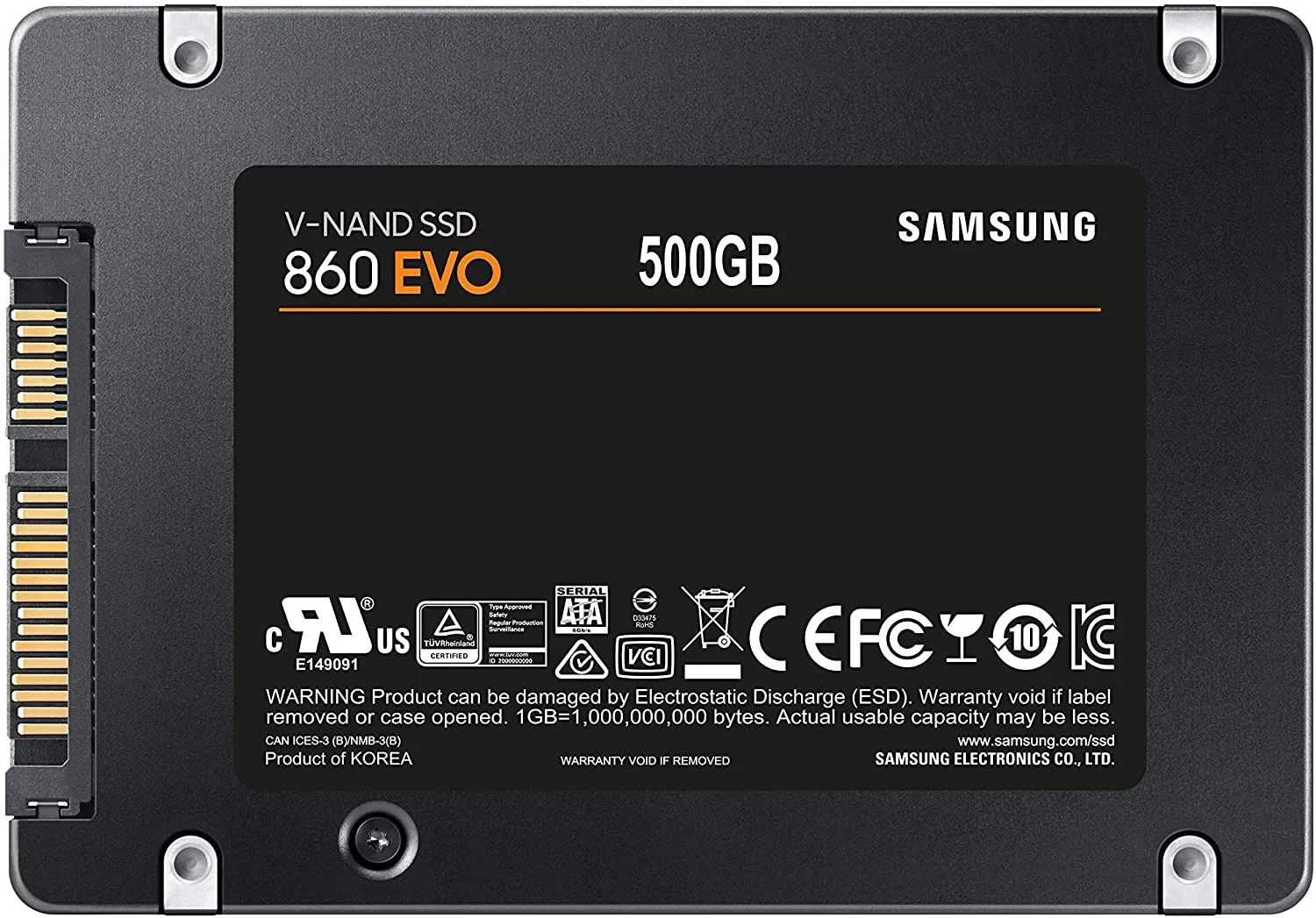 Samsung 860 EVO 500 GB SATA 2.5 Inch Internal Solid State Drive (SSD) (MZ-76E500)