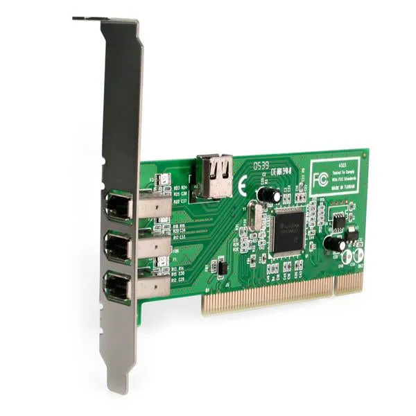 Startech.Com 4 Port Pci 1394A Firewire Adapter Card - 3 External 1 Internal Firewire Pci Card For Laptops (Pci1394mp) -