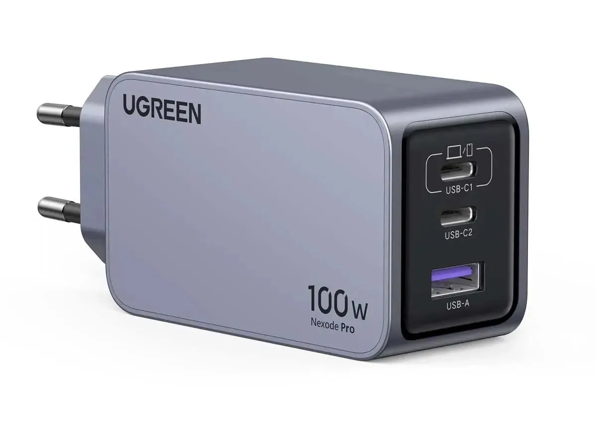 UGREEN 100W Nexode Pro EU 3-Port GaN PD Fast Charger With USB-C Cable (25874)