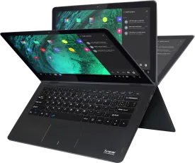 Unison Android Laptop 11.6" 360° Touch Screen, 1366*768 High Resolution Octa Core, Cortex A7, up to 2GHz OS	 Double OS powered by Android 6.0