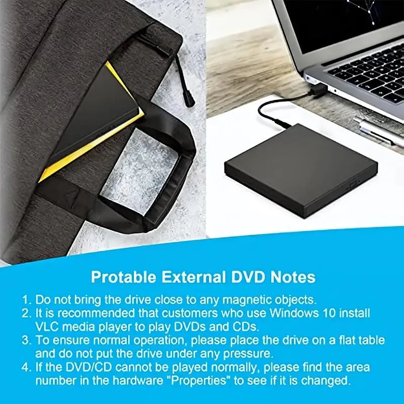 USB 2.0 Slim Protable External CD-RW Drive DVD-RW Burner Writer Player