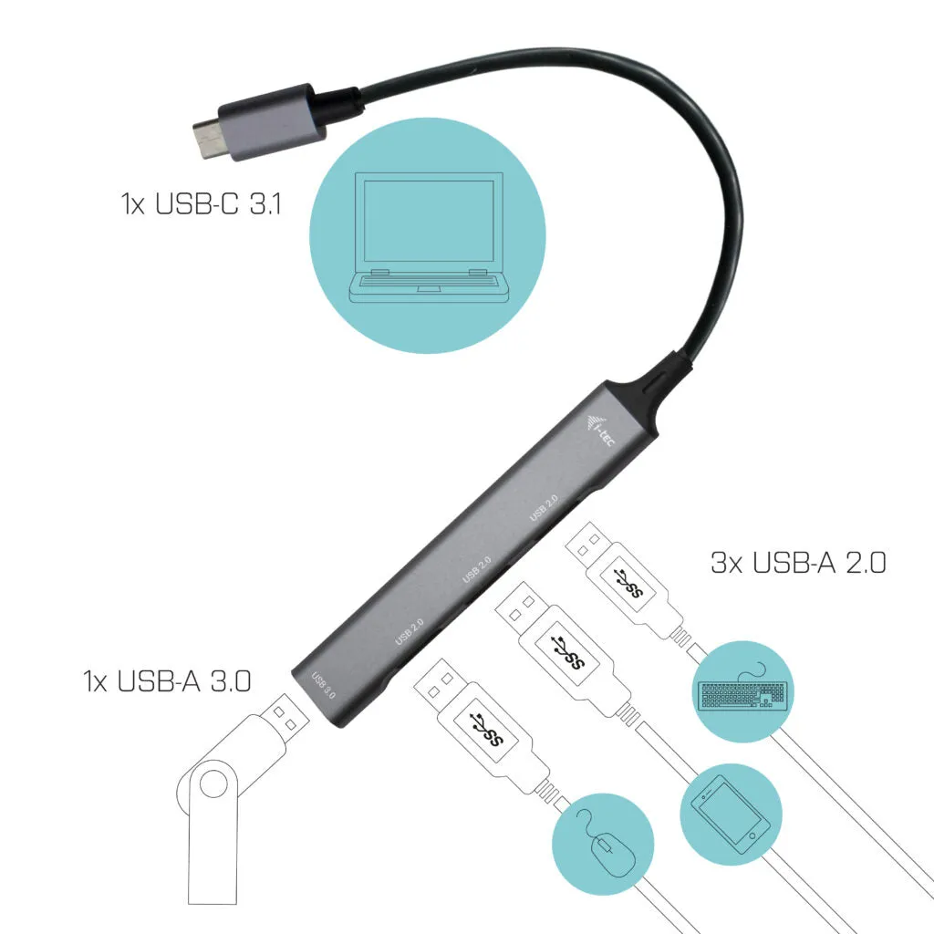 Usb-C Metal Hub 1X Usb 3.0   3X